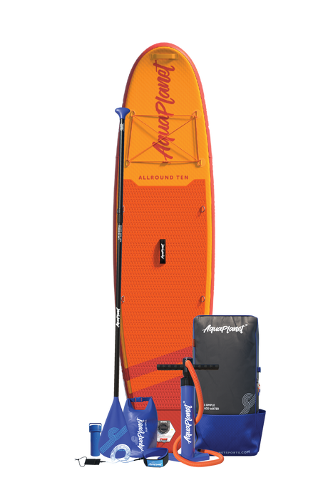 Aquaplanet ALLROUND TEN 10' aufblasbares Paddle-Board-Paket – Orange