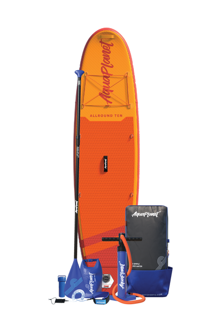 Aquaplanet ALLROUND TEN 10' aufblasbares Paddle-Board-Paket – Orange