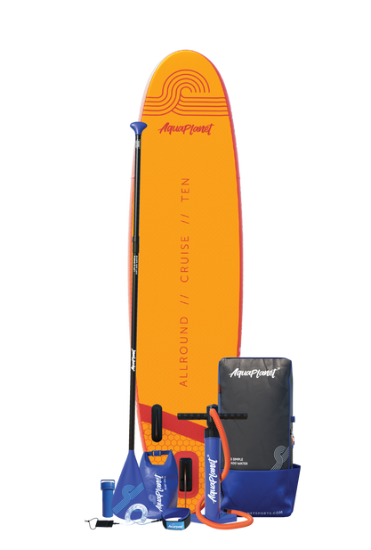 Aquaplanet ALLROUND TEN 10' aufblasbares Paddle-Board-Paket – Orange
