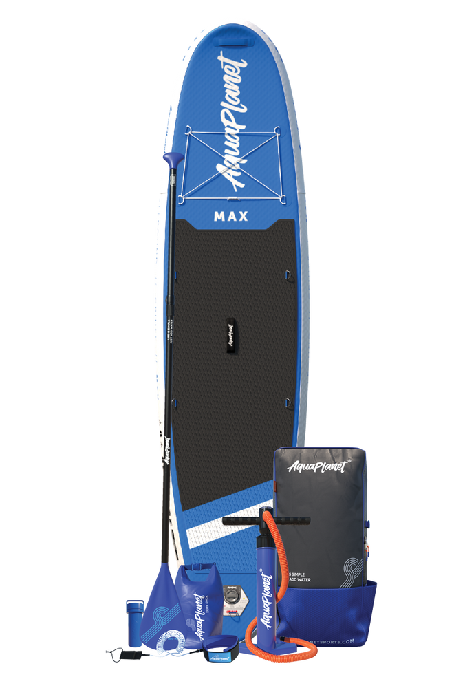 Aquaplanet MAX 10'6″ aufblasbares Paddle-Board-Paket – Blau