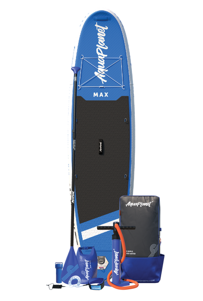 Aquaplanet MAX 10'6″ aufblasbares Paddle-Board-Paket – Blau