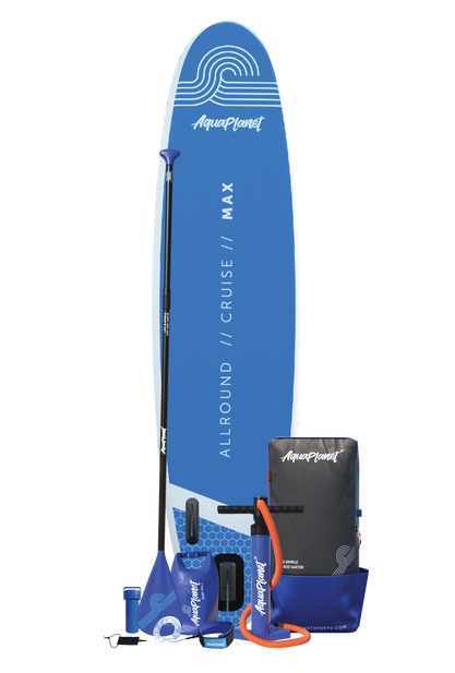 Aquaplanet MAX 10'6″ aufblasbares Paddle-Board-Paket – Blau