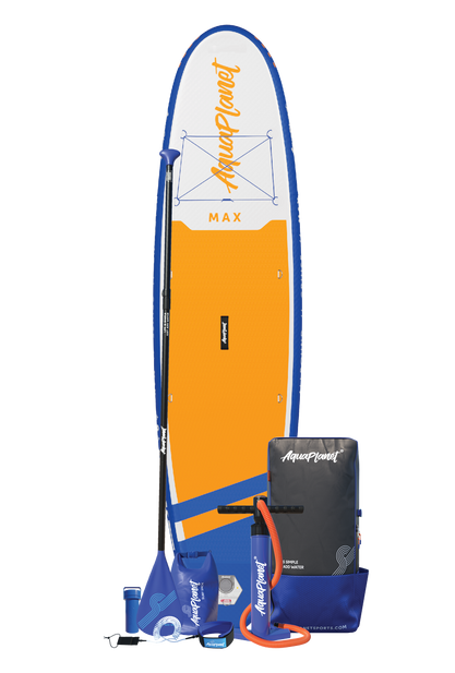Aquaplanet MAX 10'6″ aufblasbares Paddle-Board-Paket – Orange