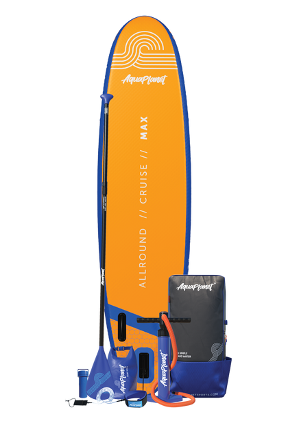 Aquaplanet MAX 10'6″ aufblasbares Paddle-Board-Paket – Orange