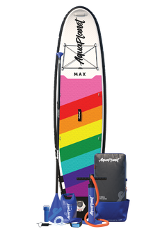 Aquaplanet MAX 10'6″ aufblasbares Paddle-Board-Paket – Regenbogen