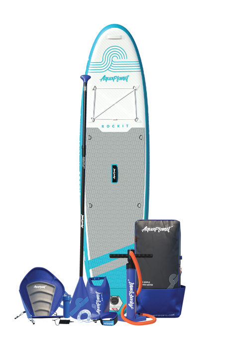 Aquaplanet ROCKIT 10'2" aufblasbares Paddle-Board-Paket - Blau