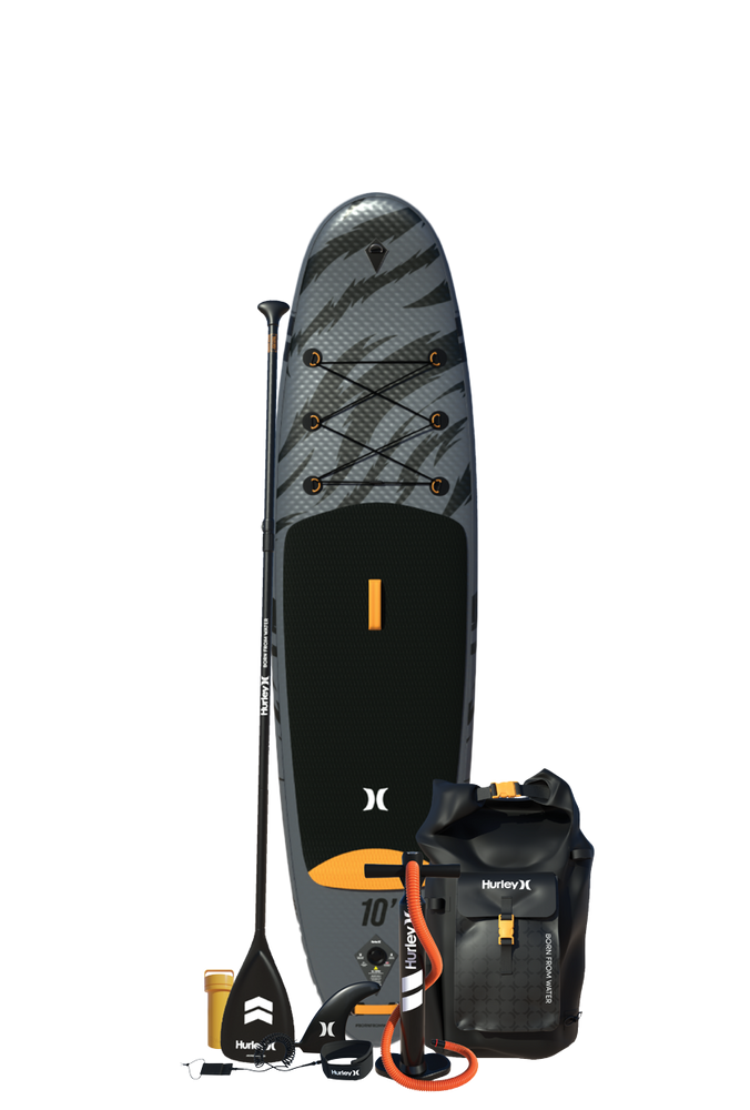 Hurley Advantage Black Tiger 10' aufblasbares Paddle-Board-Paket