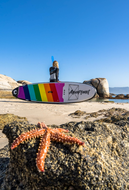 Aquaplanet MAX 10'6″ aufblasbares Paddle-Board-Paket – Regenbogen