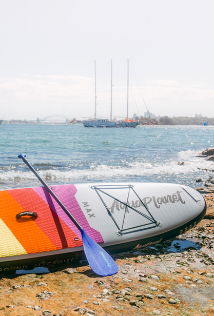 Aquaplanet MAX 10'6″ aufblasbares Paddle-Board-Paket – Regenbogen