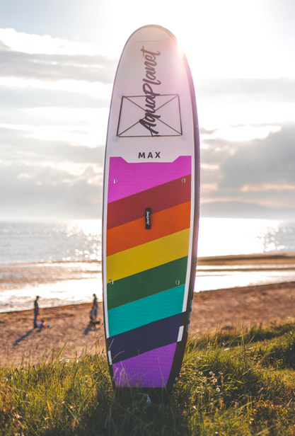 Aquaplanet MAX 10'6″ aufblasbares Paddle-Board-Paket – Regenbogen