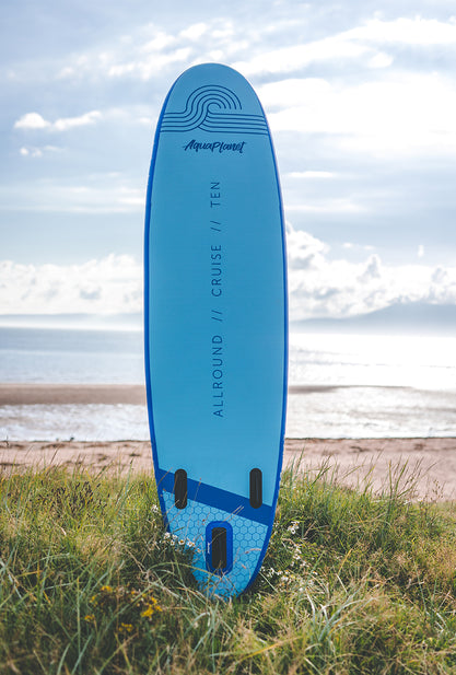 Aquaplanet ALLROUND TEN 10' aufblasbares Paddle-Board-Paket – Blau